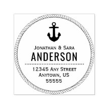 Nautische Rücksendeadresse und Anker