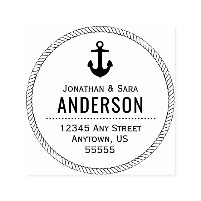 Nautische Rücksendeadresse und Anker Permastempel (Design)