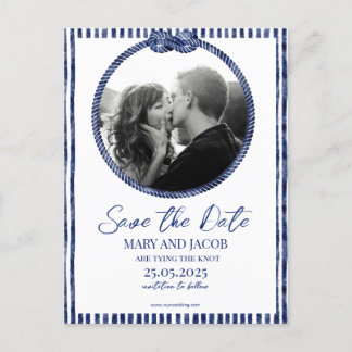 Nautische Save the Date-Karte an der Küste Ankündigungspostkarte