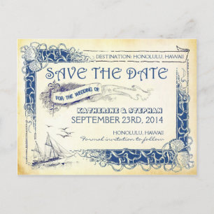 nautische Save the Date POSTCARDS Ankündigungspostkarte