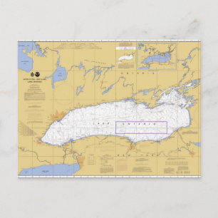 Nautische Seekarte des Ontario Postkarte