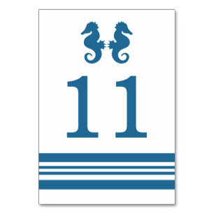 Nautische Seepferd-Tischkarte Tischnummer