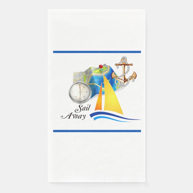 Nautische Segel weg   Serviette (Vorderseite)