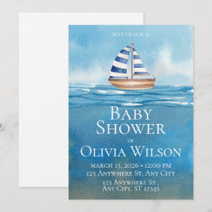 Nautische Segelboot-Baby-Shower-Einladung Einladung