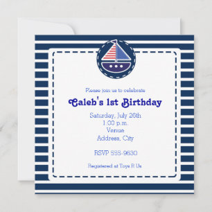 Nautische Segelboot-Baby-Shower-Geburtstags-Einlad Einladung
