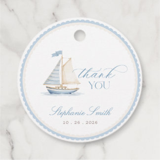 Nautische Segelboot-Junge-Baby-Party-Geschenkanhän Geschenkanhänger