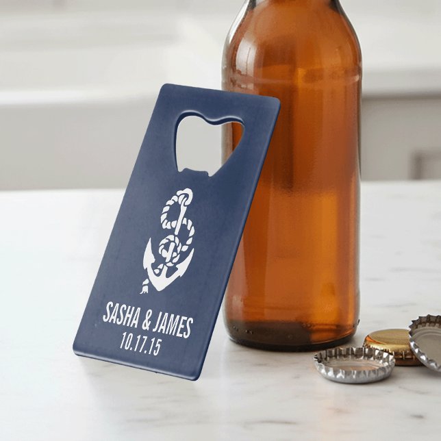 Nautische Seile und Anker Personalisierte Gastgesc Geldbeutel Flaschenöffner (Von Creator hochgeladen)