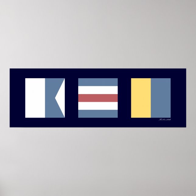 Nautische Signalflags ACK Nantucket Poster (Vorne)