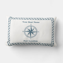 Nautische Stern Custom Boat Name Pillow Lendenkissen