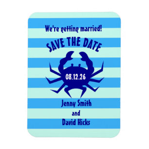 Nautische Strandhochzeit mit Krabbe Magnet