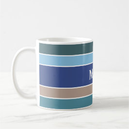 Nautische Streifen, benutzerdefinierte Monogramm-T Kaffeetasse