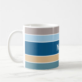 Nautische Streifen, benutzerdefinierte Monogramm-T Tasse