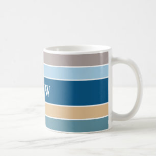Nautische Streifen, benutzerdefinierte Monogramm-T Tasse