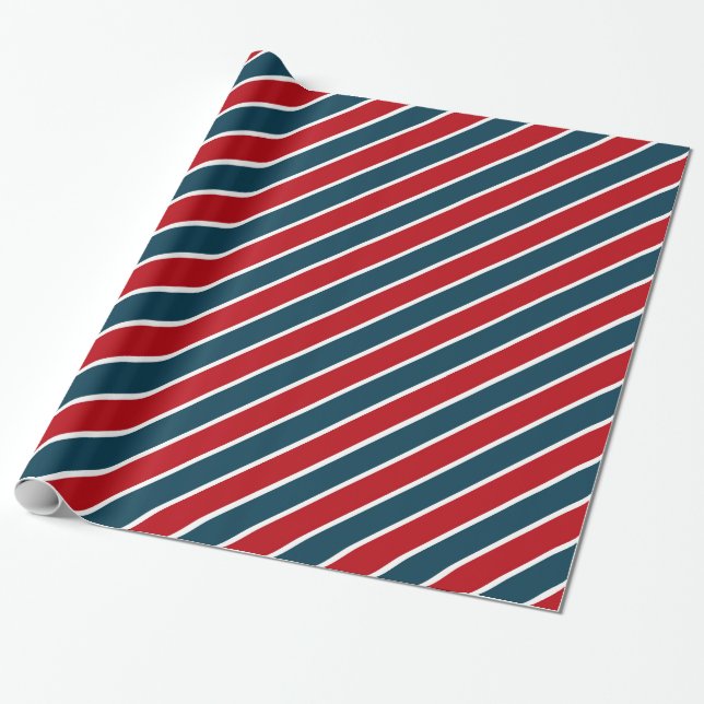 Nautische Streifen Geschenkpapier (Ungerollt)