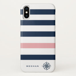 Nautische Streifen-Kompassmonogramm Case-Mate iPhone Hülle