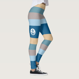 Nautische Streifen-Leggings Leggings