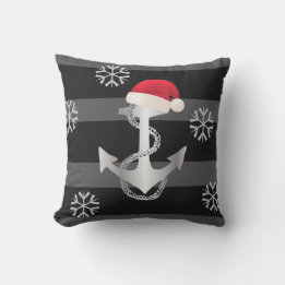 nautische STREIFEN MIT ANKER und Weihnachtsmannmüt Kissen