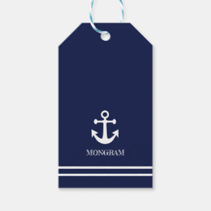 Nautische Streifen Schiff Name Anchor Geschenkanhänger