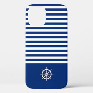 Nautische Streifen+Schiffe Rad blau+weiß Case-Mate iPhone Hülle
