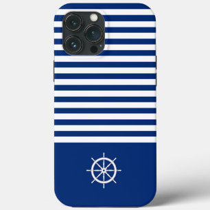 Nautische Streifen+Schiffe Rad blau+weiß Case-Mate iPhone Hülle
