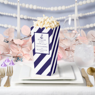 Nautische Streifen und Hochzeit des Navy Blue Anch Geschenkschachtel