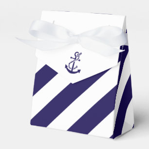 Nautische Streifen und Hochzeit des Navy Blue Anch Geschenkschachtel