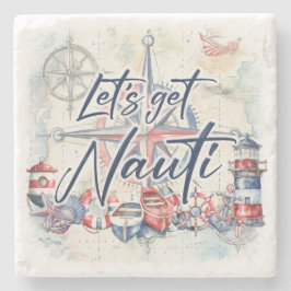 Nautische Theme Stone Untersetzer mit Cork Bottom