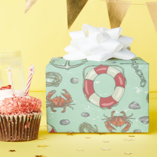 Nautische Themenumgehungspapier Geschenkpapier (Geburtstagsparty)