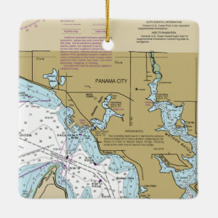Nautische Übersicht über Panama City FL Keramikornament