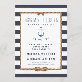 Nautische Unendlichkeit Navy & White Verlobung Einladung