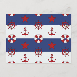 Nautische US Flagge-Muster Postkarte