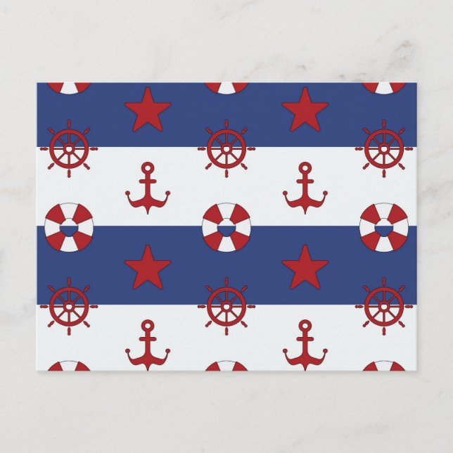Nautische US Flagge-Muster Postkarte (Vorderseite)