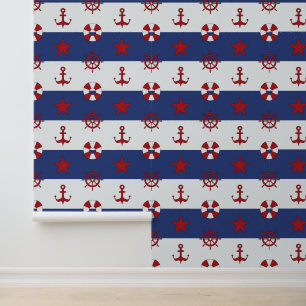 Nautische US Flagge-Muster Tapete