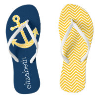 Nautische Verankerung mit Zickzack Navy-Yellow-Mus