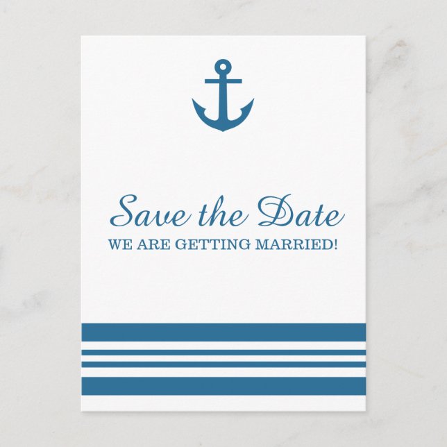 Nautische Verankerung Save the Date Postkarte (Vorderseite)