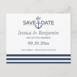 Nautische Verankerung und Save the Date gestrichel Einladung