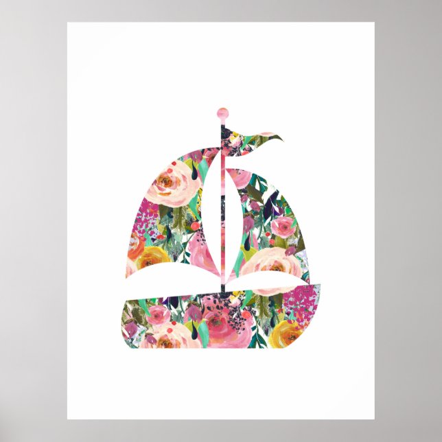 nautische Wandkunst des Kinderzimmers Sailboat Poster (Vorne)