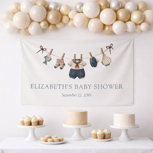 Nautische Wäscheleine Jungen-Baby-Party Banner