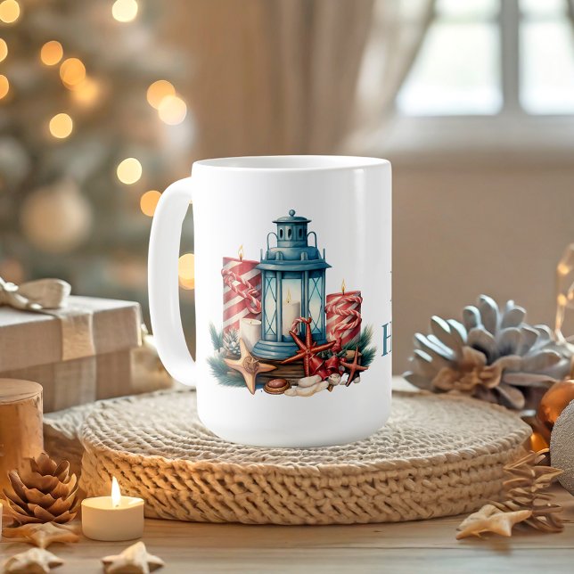 Nautische Weihnachten anpassbar Kaffeetasse (Von Creator hochgeladen)