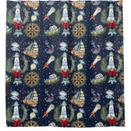 Nautische Weihnachten Duschvorhang