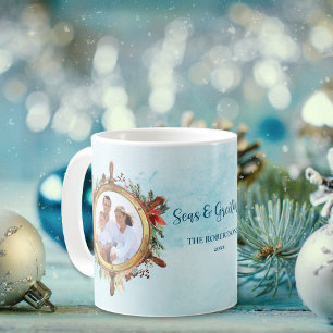 Nautische Weihnachts-Foto Meere und Grüße Kaffeetasse