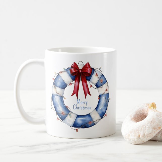 Nautische Weihnachtsreserve mit Bow Kaffeetasse (Mit Donut)