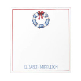 Nautische Weihnachtsreserve mit Bow Notizblock