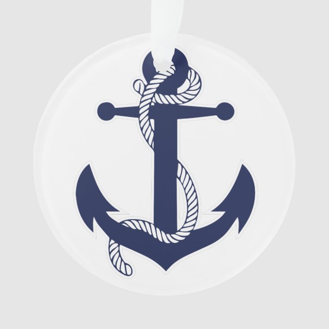 Nautische Weihnachtsschmuck Anchor Acrylic White Ornament (Vorderseite)