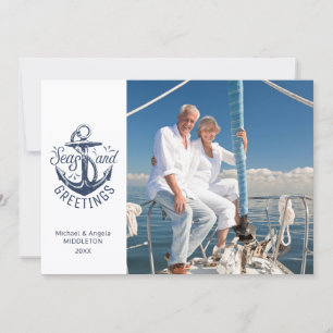 Nautische WeihnachtsSEEN UND GREETINGS Foto Feiertagskarte