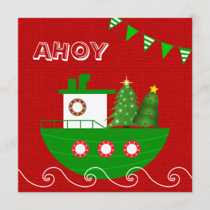 Nautische Weihnachtszeit-Party Einladung