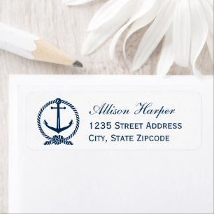Nautische weiße Marineanker-Hochzeitsadresse