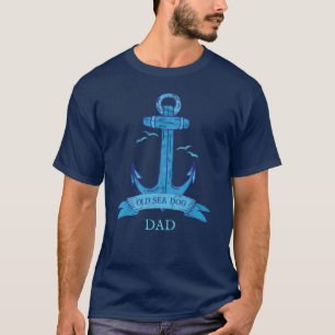 Nautischer alter Seebär vintage verwitterter Anker T-Shirt