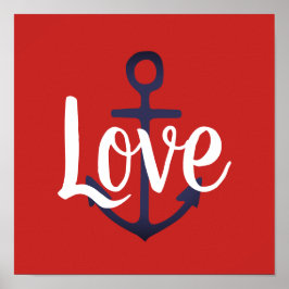 nautischer ANCHOR + LIEBE Poster