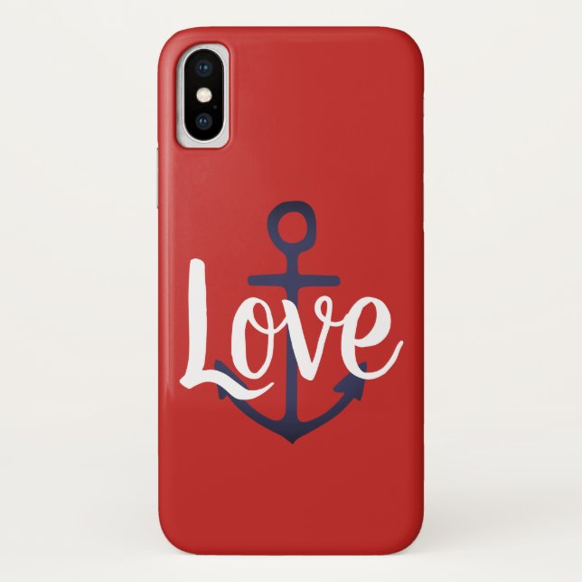 nautischer ANCHOR + Skript-LIEBE | Case-Mate iPhone Hülle (Rückseite)